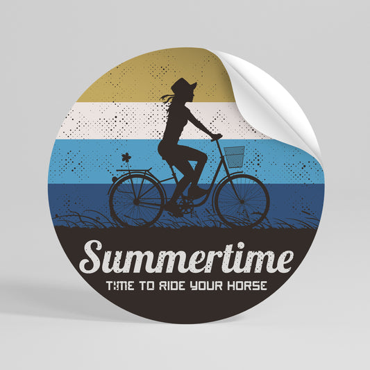 SUMMERTIME Autocolante Redondo Removível