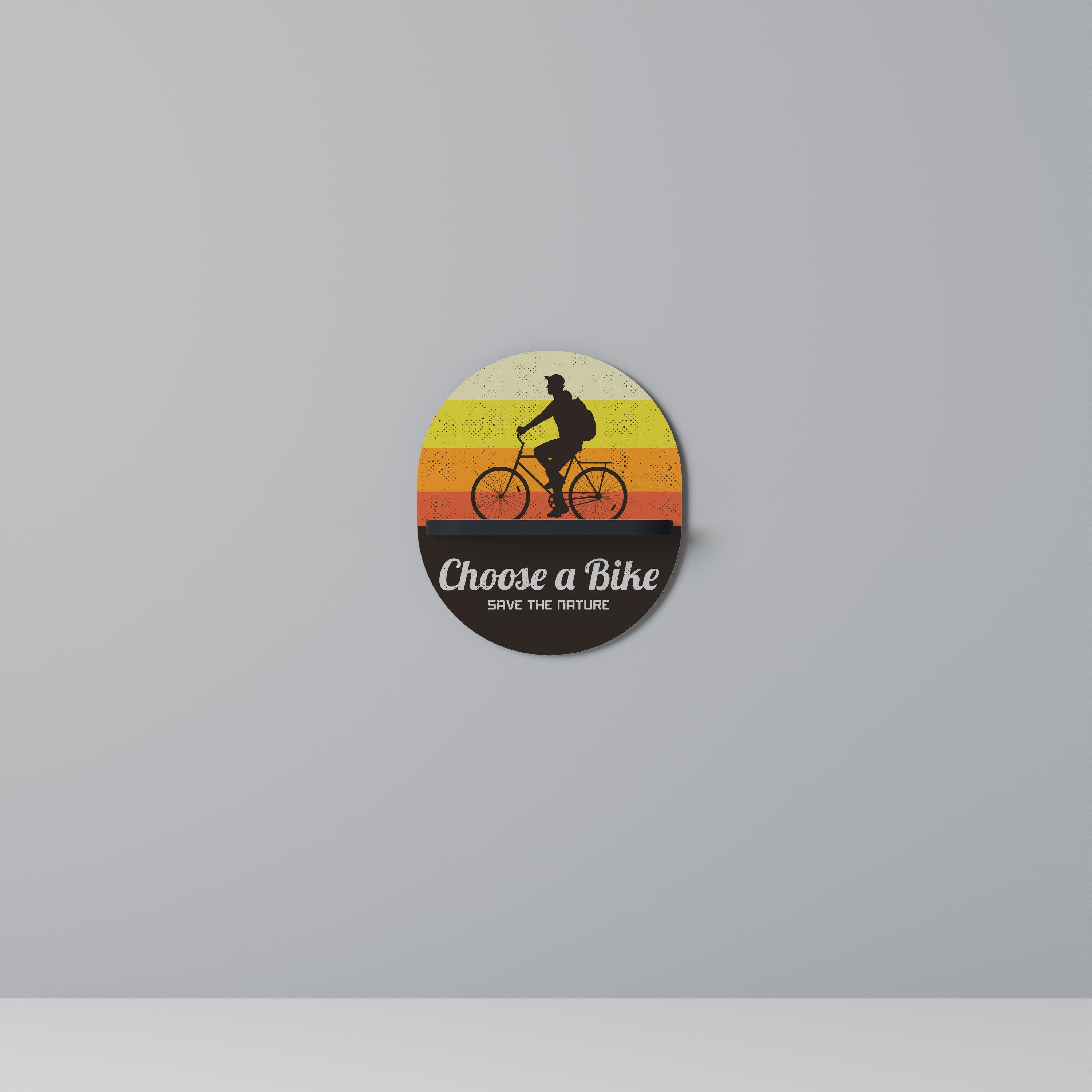 CHOOSE A BIKE Prateleira Oval Decorativa em Acabamento Preto