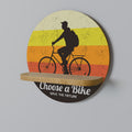 CHOOSE A BIKE Prateleira Redonda Decorativa em Efeito Carvalho
