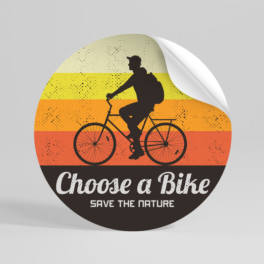 CHOOSE A BIKE Autocolante Redondo Removível