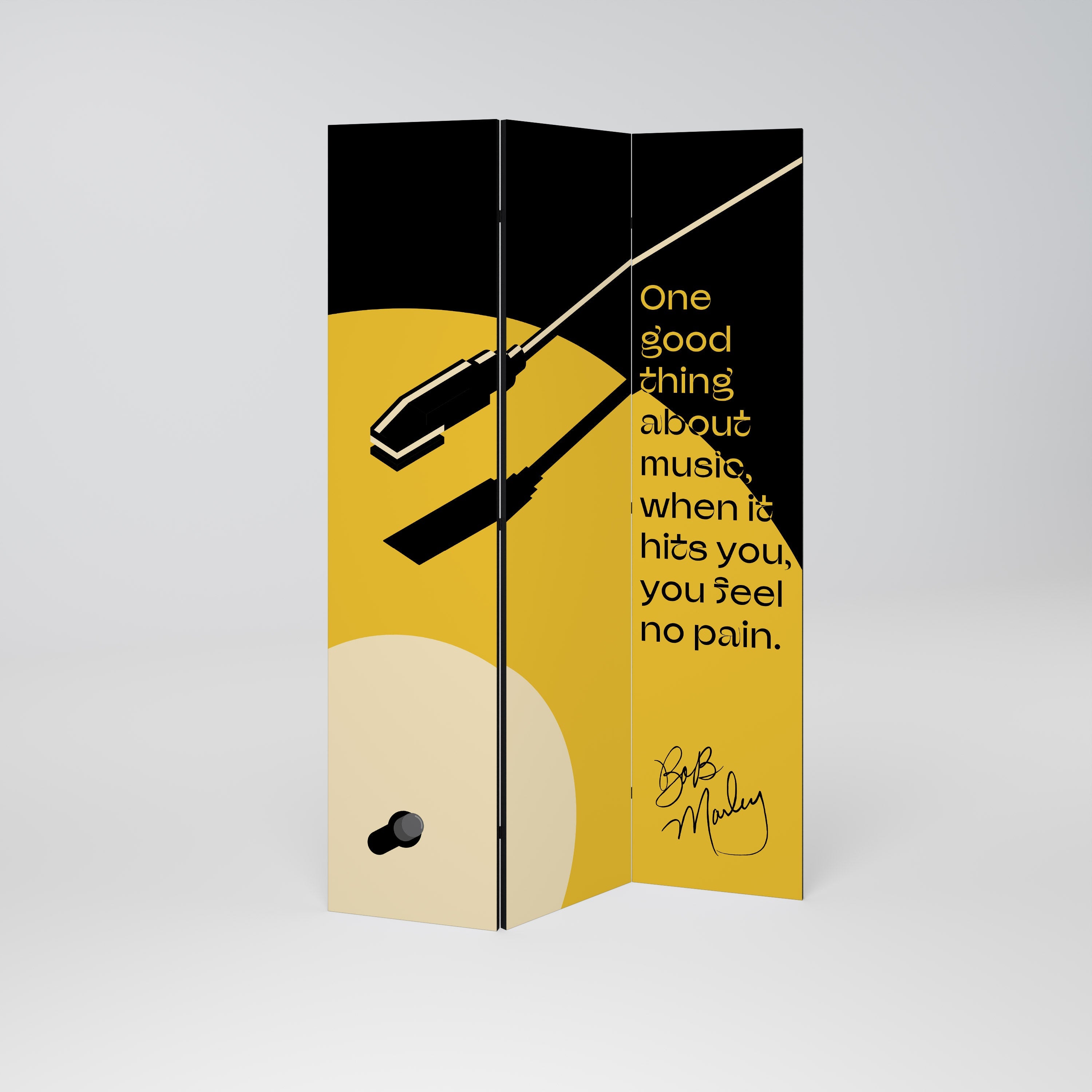 MUSIC - NO PAIN Biombo Decorativo de 3 Painéis