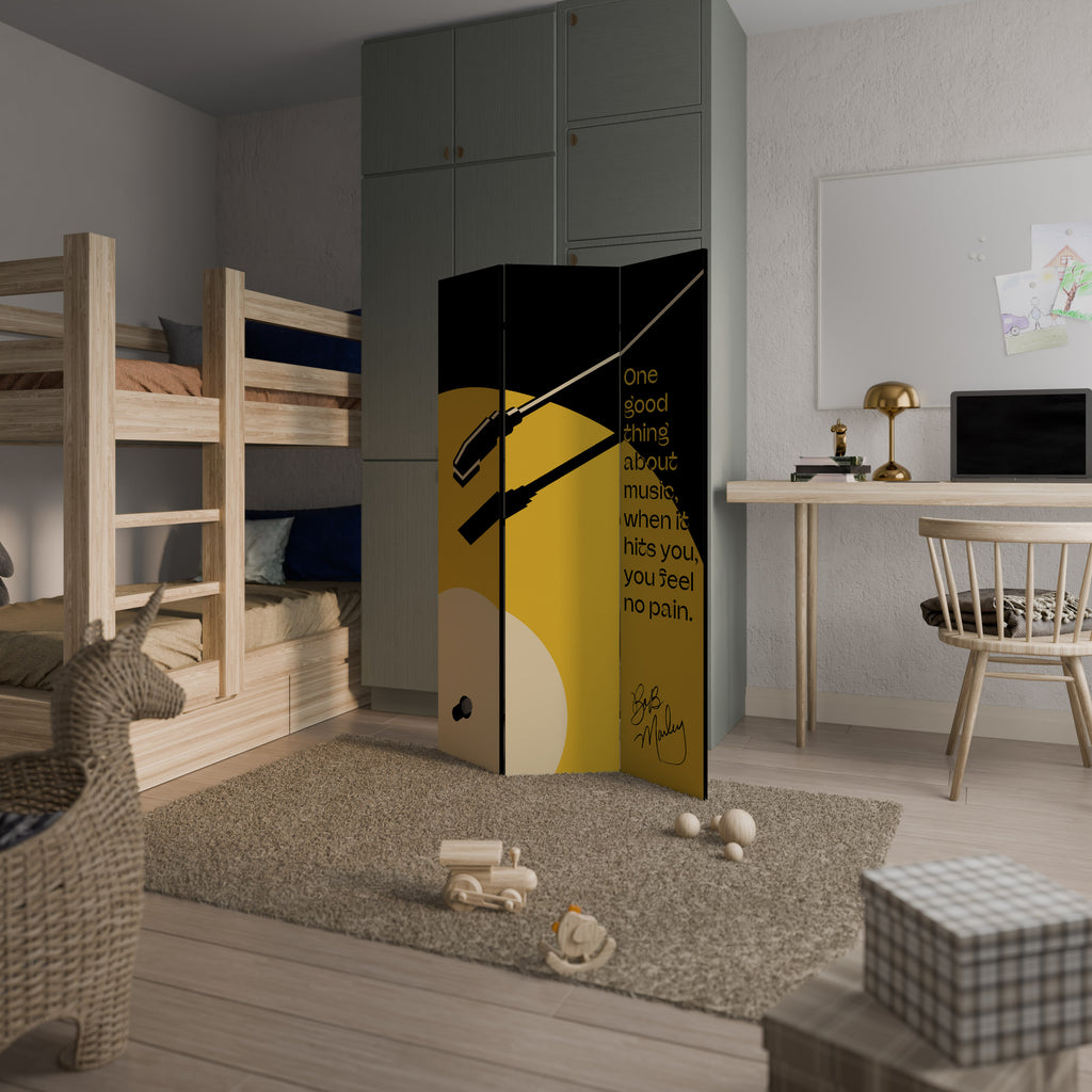 MUSIC - NO PAIN Biombo de 3 Painéis