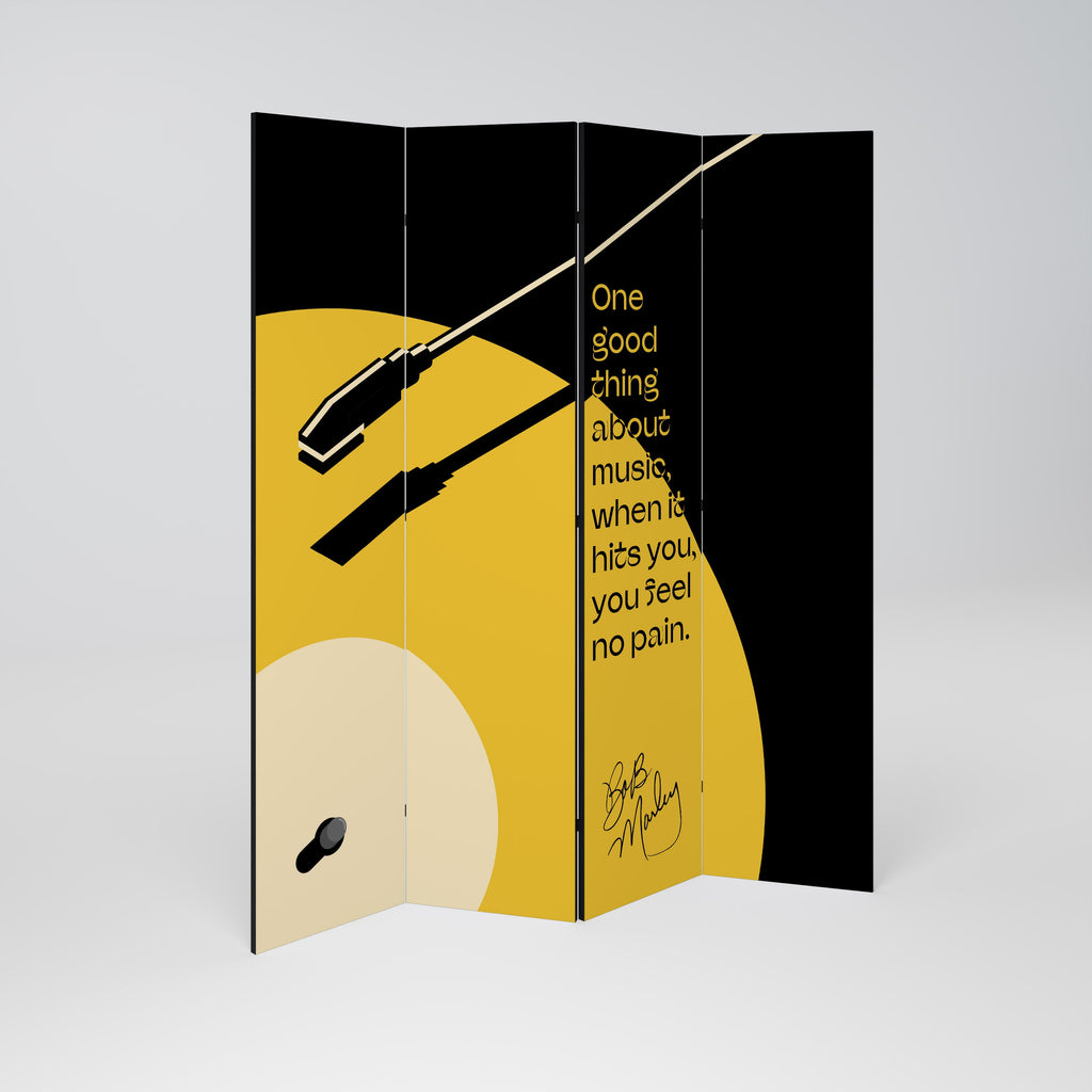 MUSIC - NO PAIN Biombo Decorativo de 4 Painéis