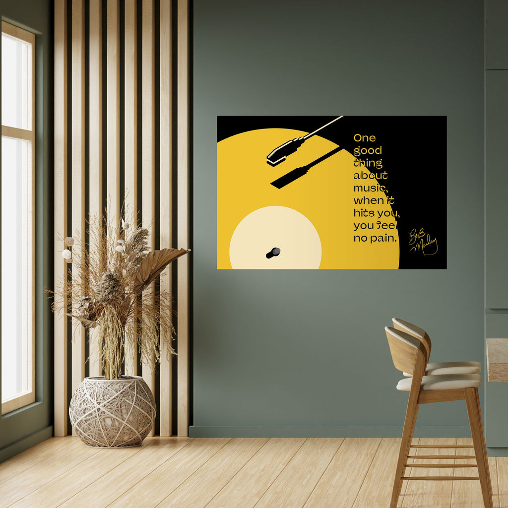 MUSIC - NO PAIN Peel and Stick Horizontal Poster
