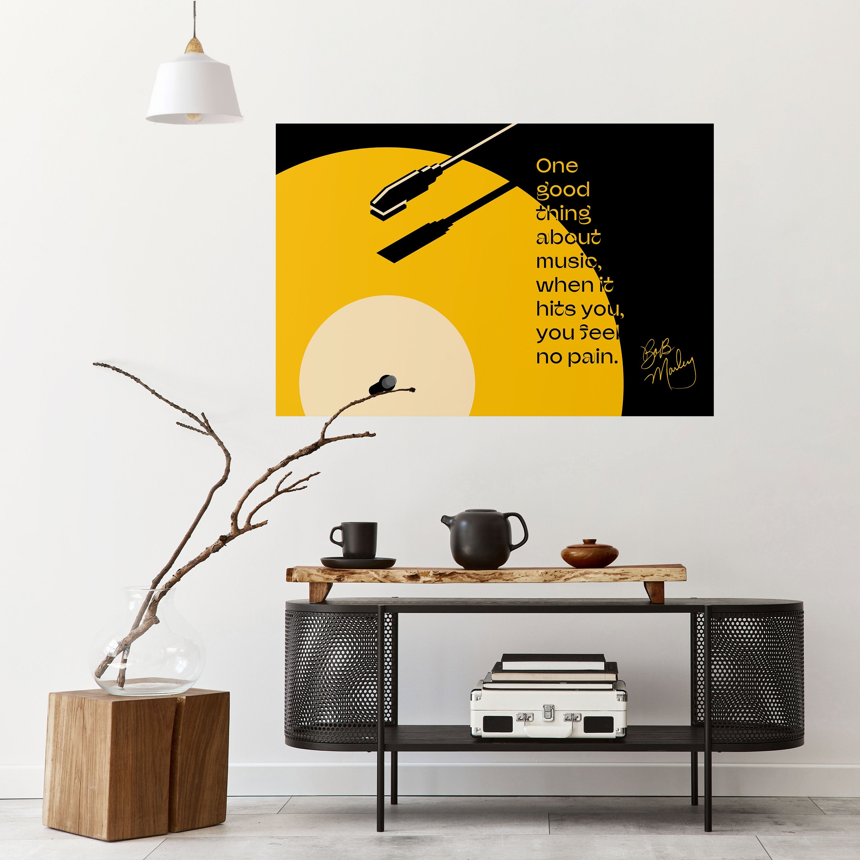 MUSIC - NO PAIN Peel and Stick Horizontal Poster