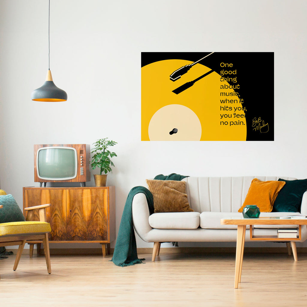 MUSIC - NO PAIN Peel and Stick Horizontal Poster