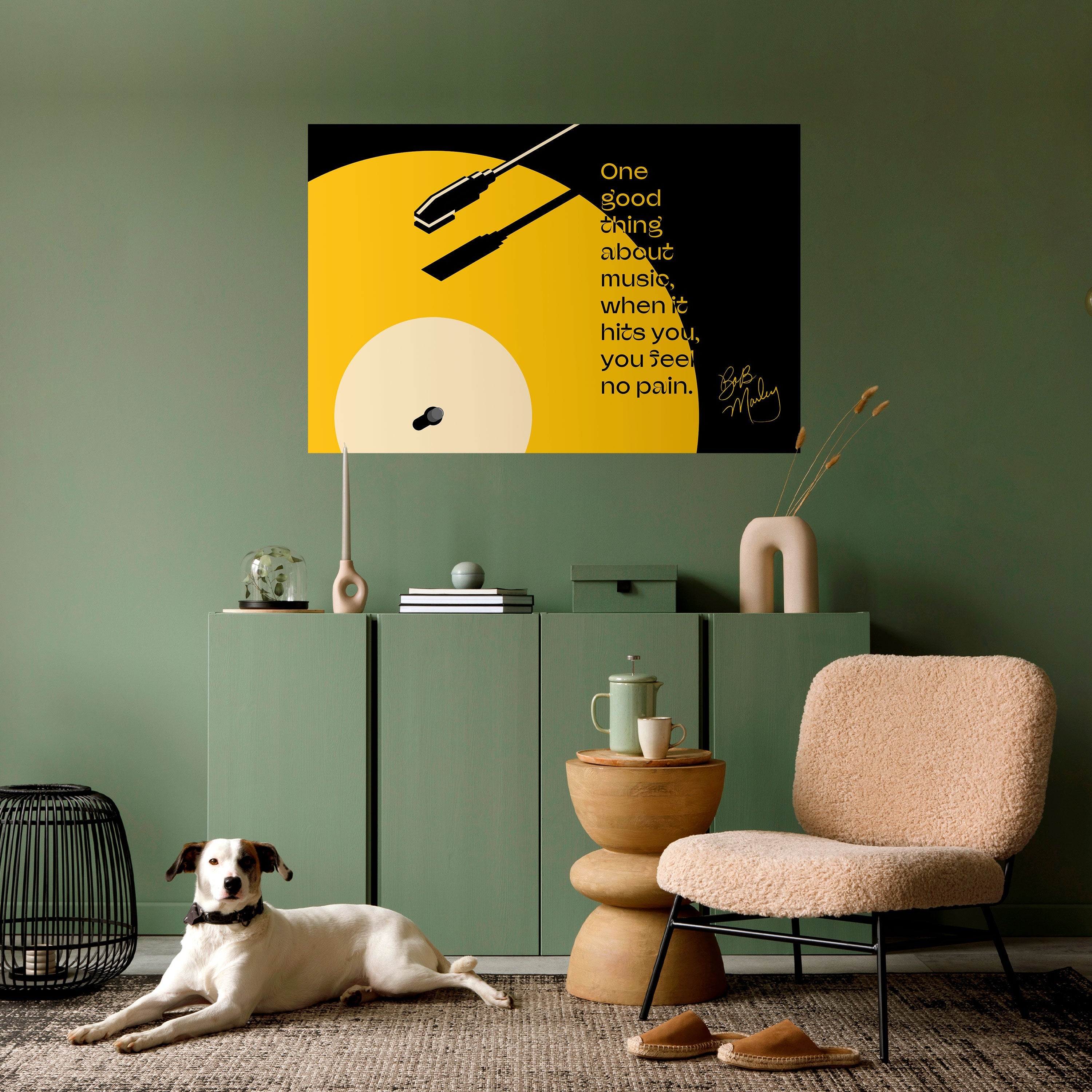 MUSIC - NO PAIN Peel and Stick Horizontal Poster