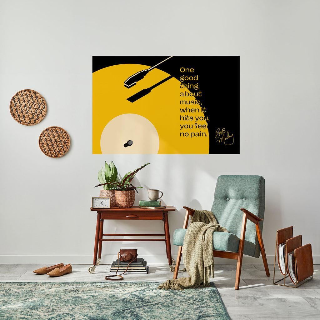 MUSIC - NO PAIN Peel and Stick Horizontal Poster