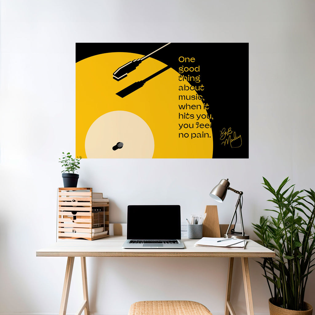 MUSIC - NO PAIN Peel and Stick Horizontal Poster