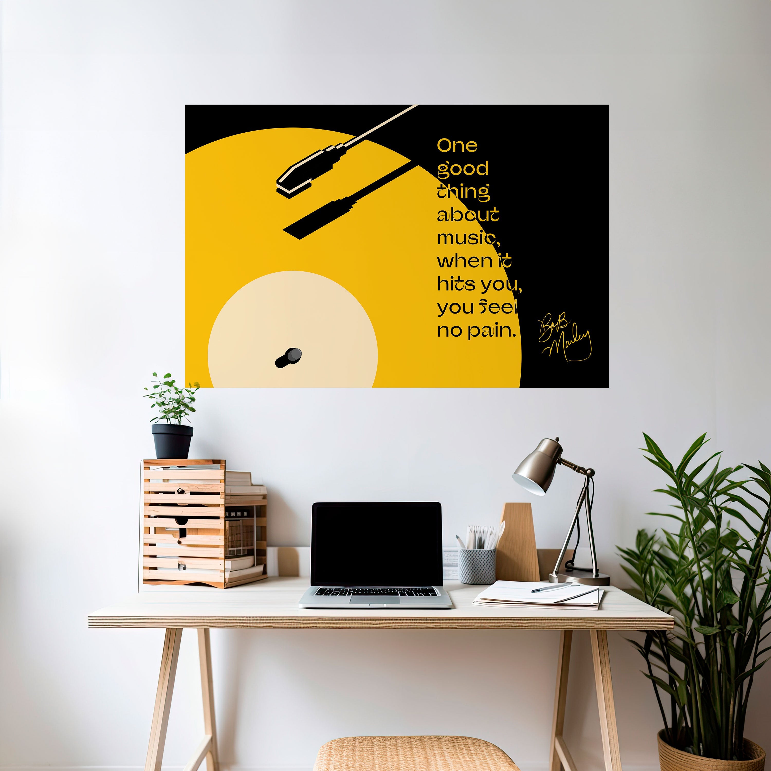 MUSIC - NO PAIN Peel and Stick Horizontal Poster