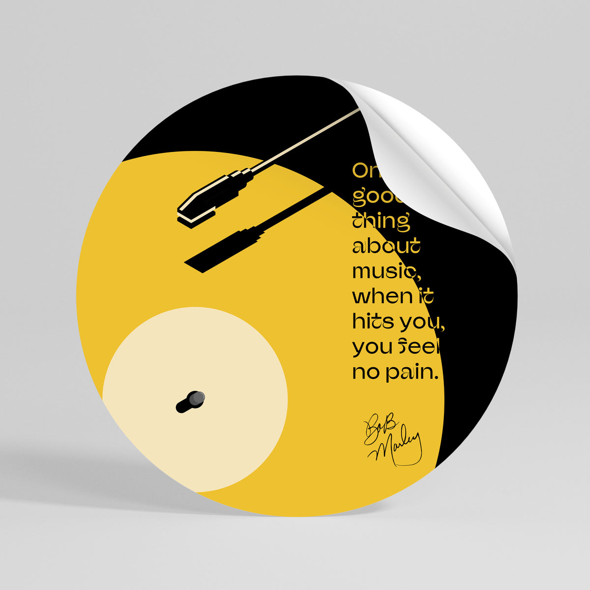 MUSIC - NO PAIN Autocolante Redondo Removível