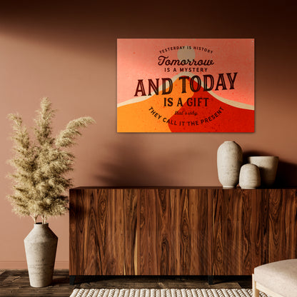 TODAY IS A GIFT Horizontal Canvas Print
