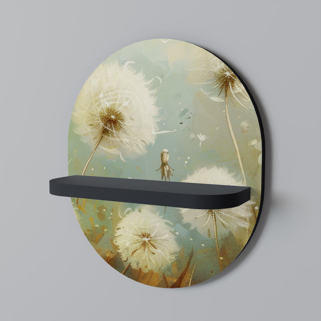DREAMY MEADOW Prateleira Oval Decorativa em Acabamento Preto