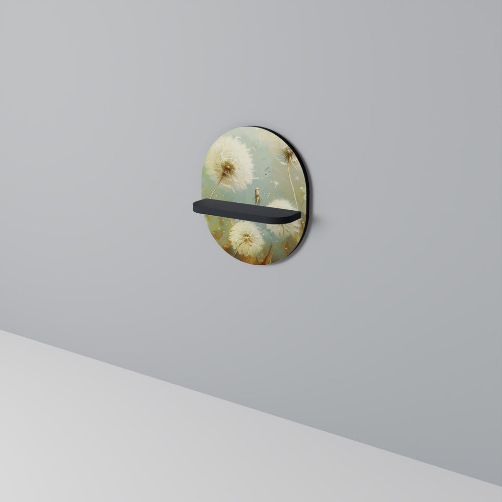 DREAMY MEADOW Prateleira Oval Decorativa em Acabamento Preto