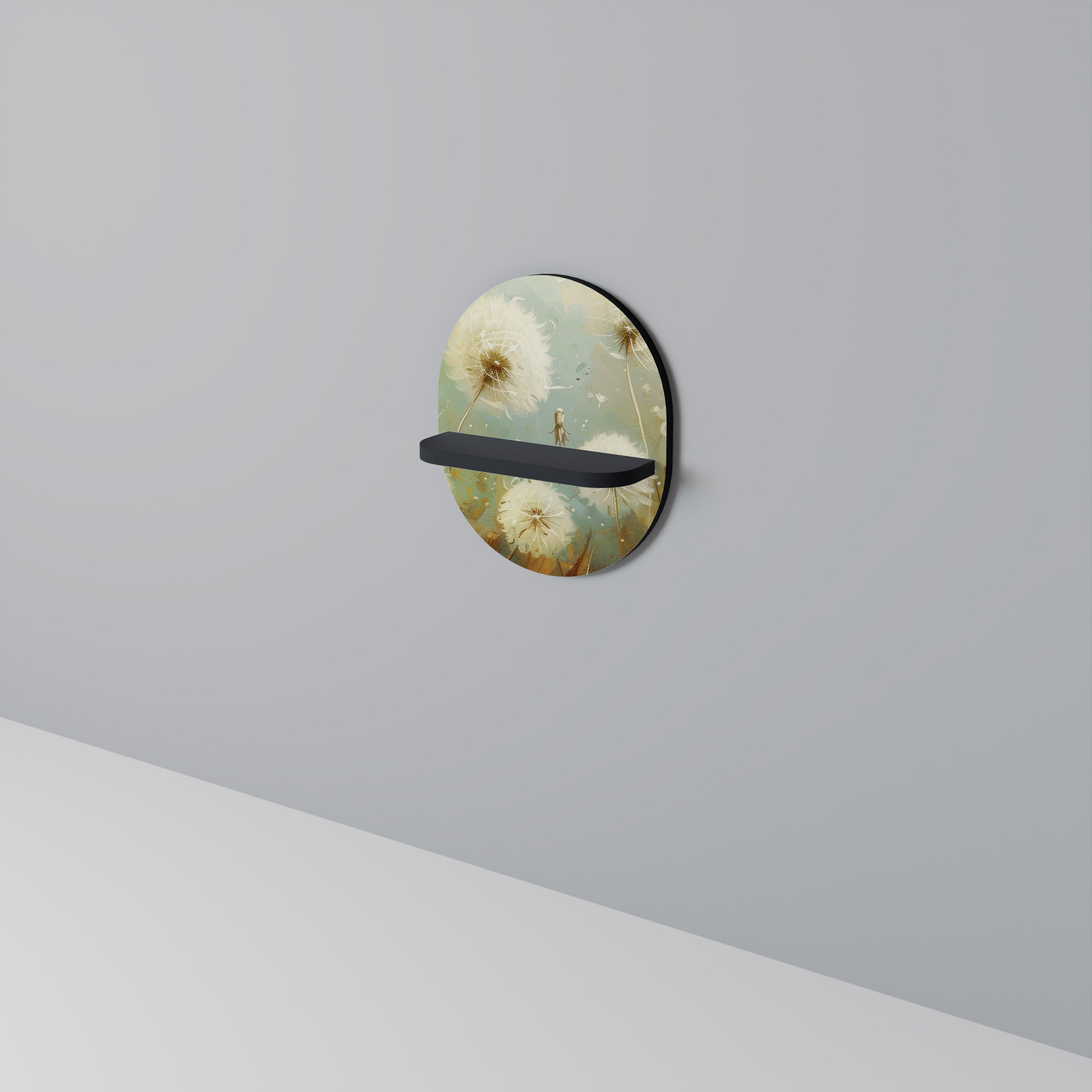 DREAMY MEADOW Prateleira Oval Decorativa em Acabamento Preto