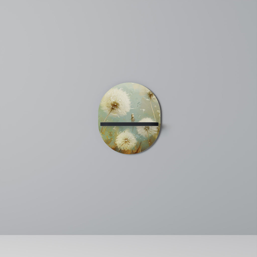 DREAMY MEADOW Prateleira Oval Decorativa em Acabamento Preto