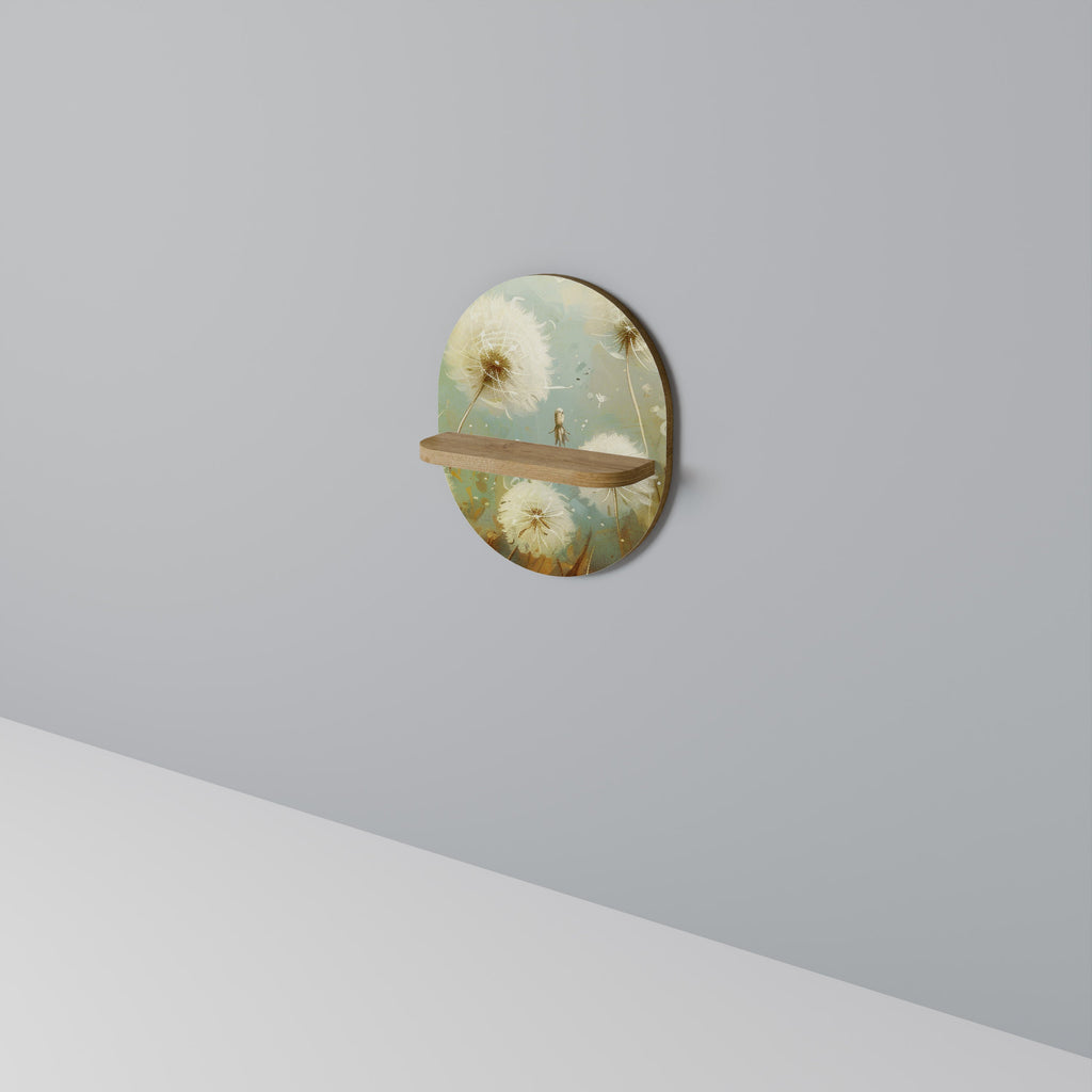 DREAMY MEADOW Prateleira Oval Decorativa em Efeito Carvalho