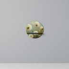 DREAMY MEADOW Round Art Shelf In Black Finish