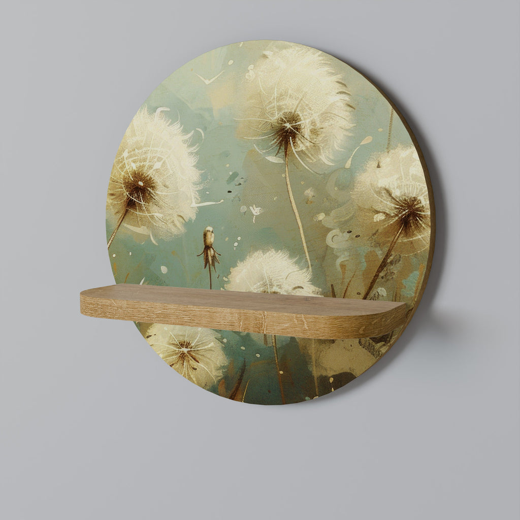 DREAMY MEADOW Prateleira Redonda Decorativa em Efeito Carvalho