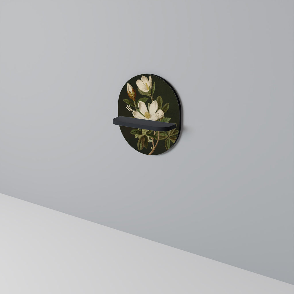 FLORAL NOIR Prateleira Oval Decorativa em Acabamento Preto