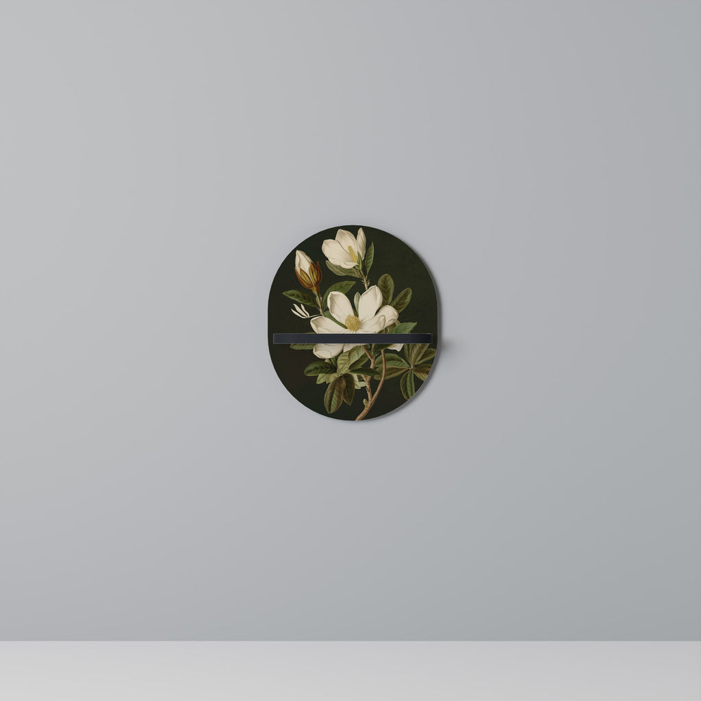 FLORAL NOIR Prateleira Oval Decorativa em Acabamento Preto