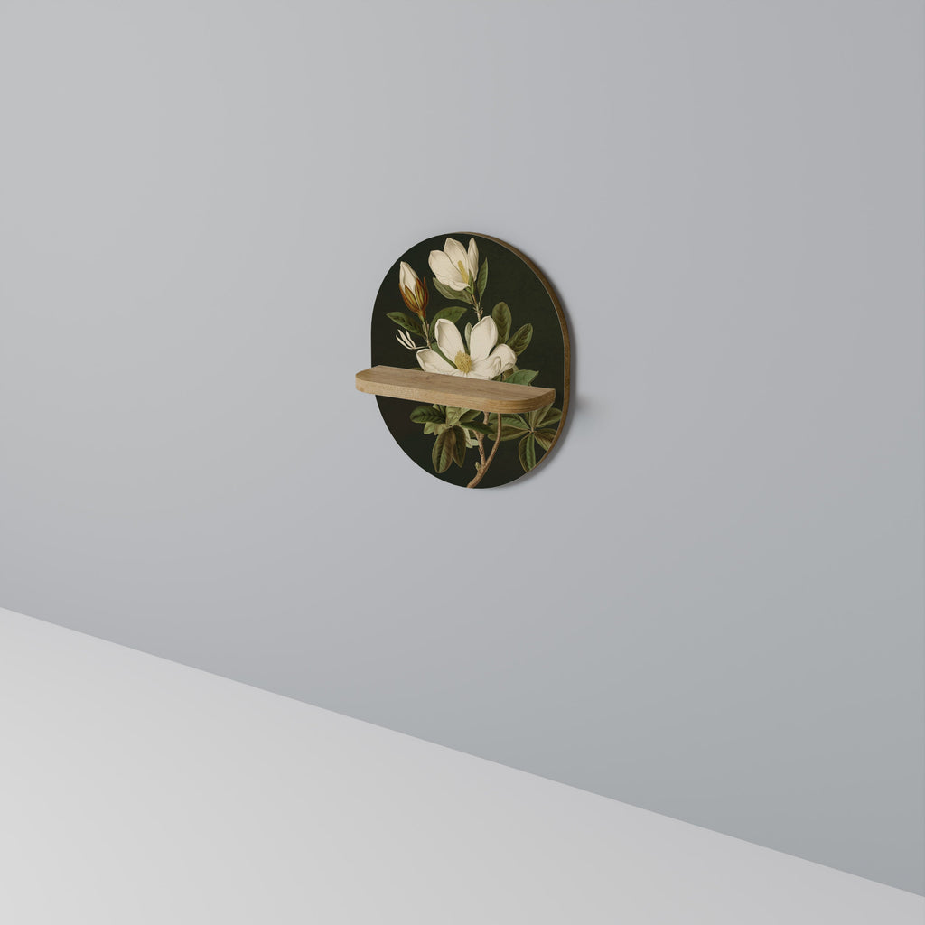 FLORAL NOIR Prateleira Oval Decorativa em Efeito Carvalho