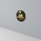 FLORAL NOIR Prateleira Oval Decorativa em Efeito Carvalho