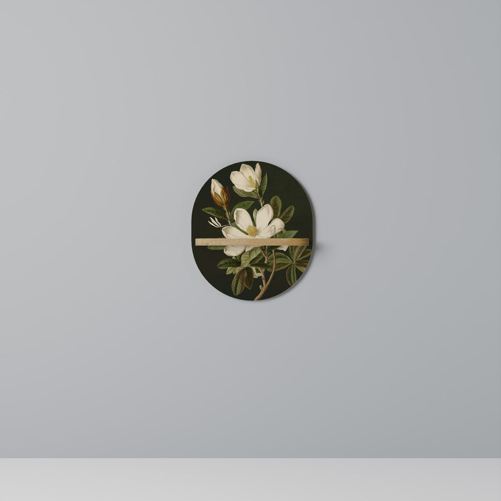 FLORAL NOIR Prateleira Oval Decorativa em Efeito Carvalho