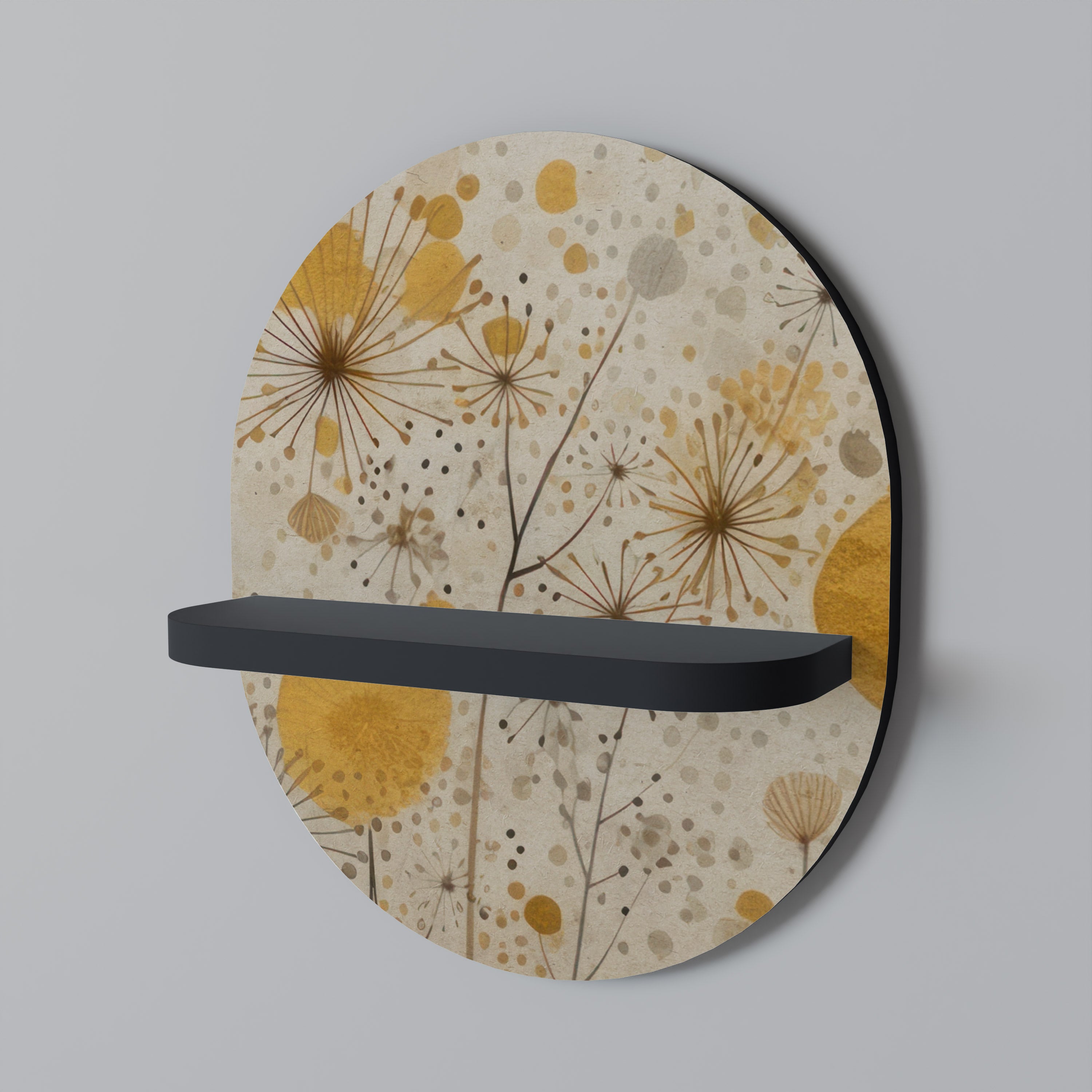 MORNING GLADE Prateleira Oval Decorativa em Acabamento Preto