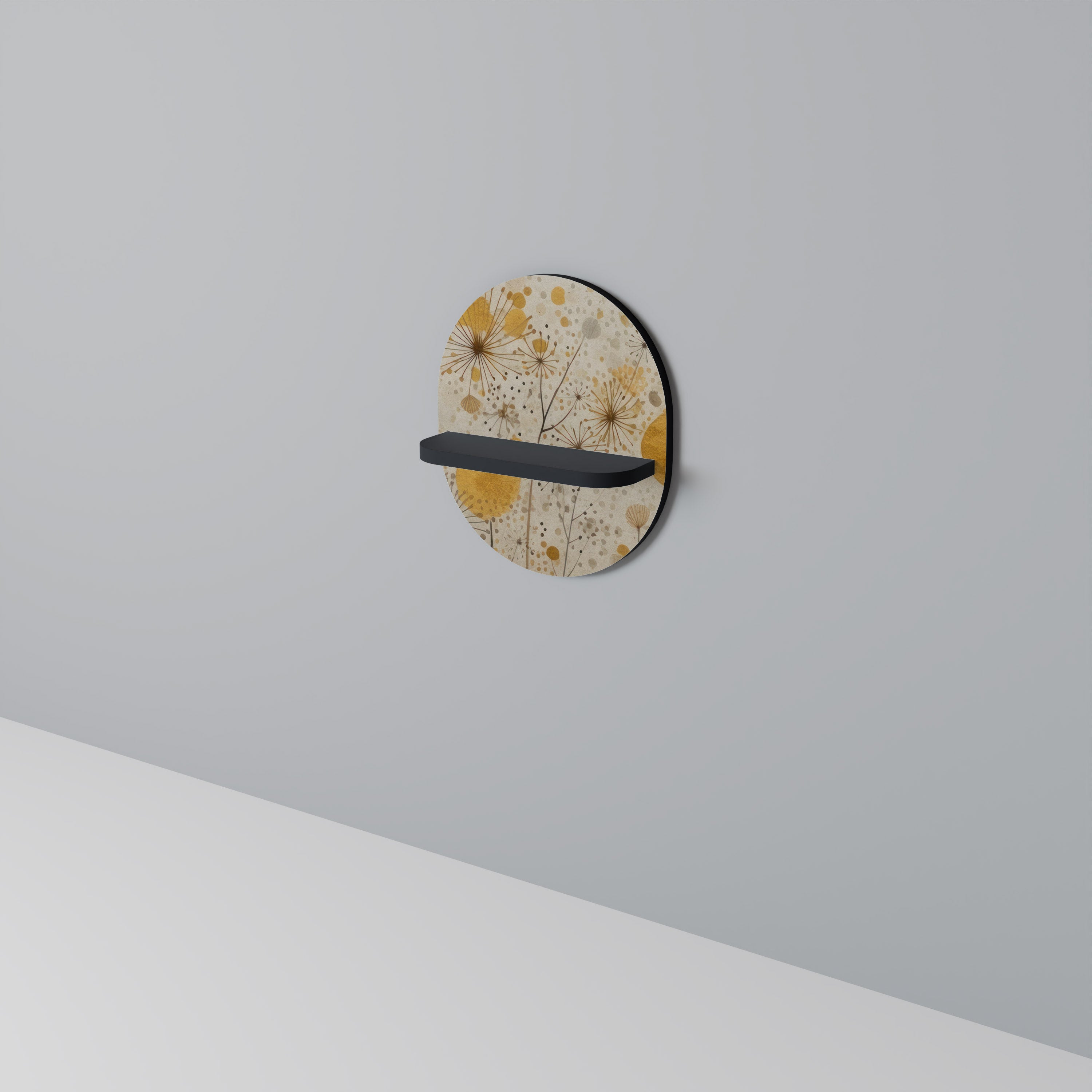 MORNING GLADE Prateleira Oval Decorativa em Acabamento Preto