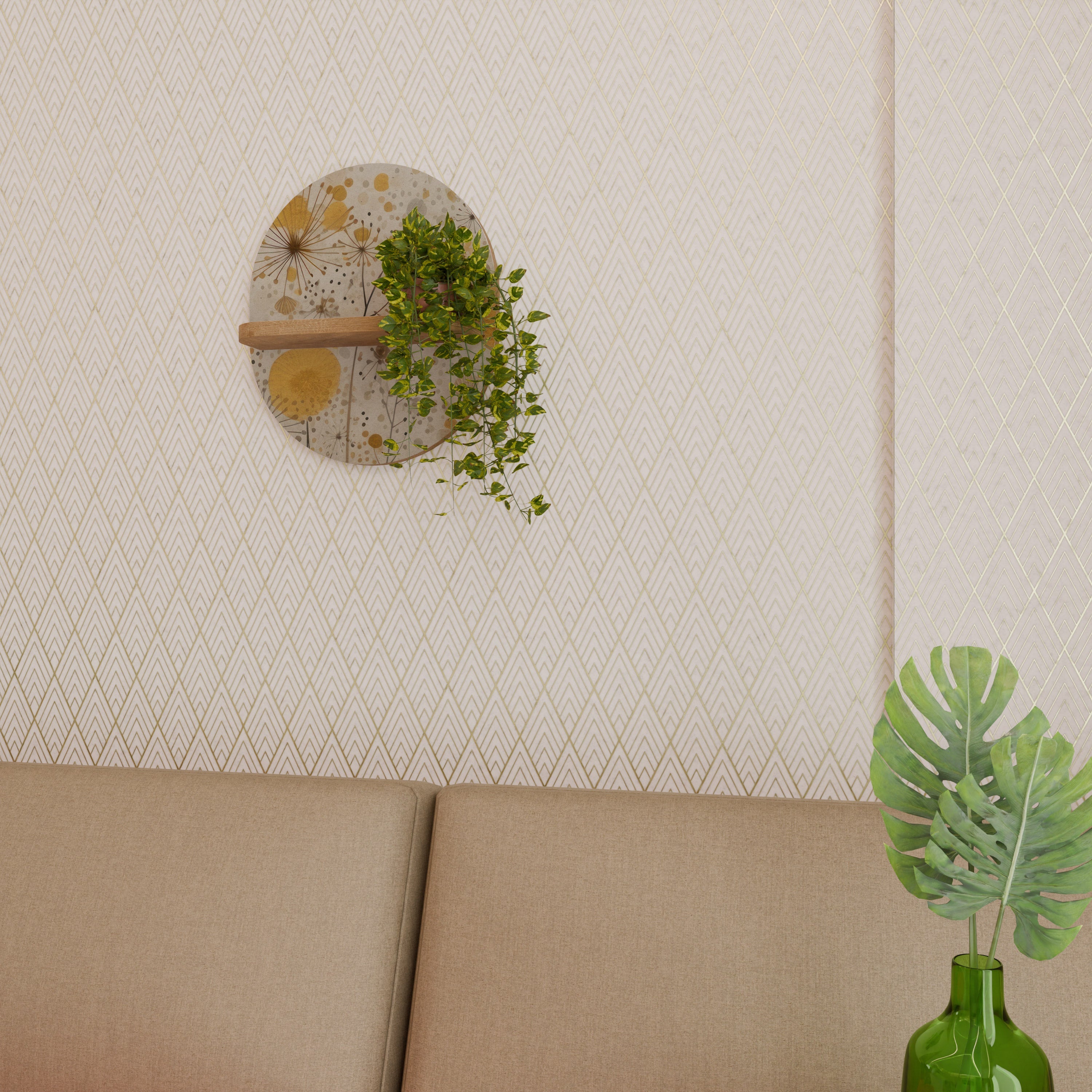 MORNING GLADE Prateleira Oval Decorativa em Efeito Carvalho