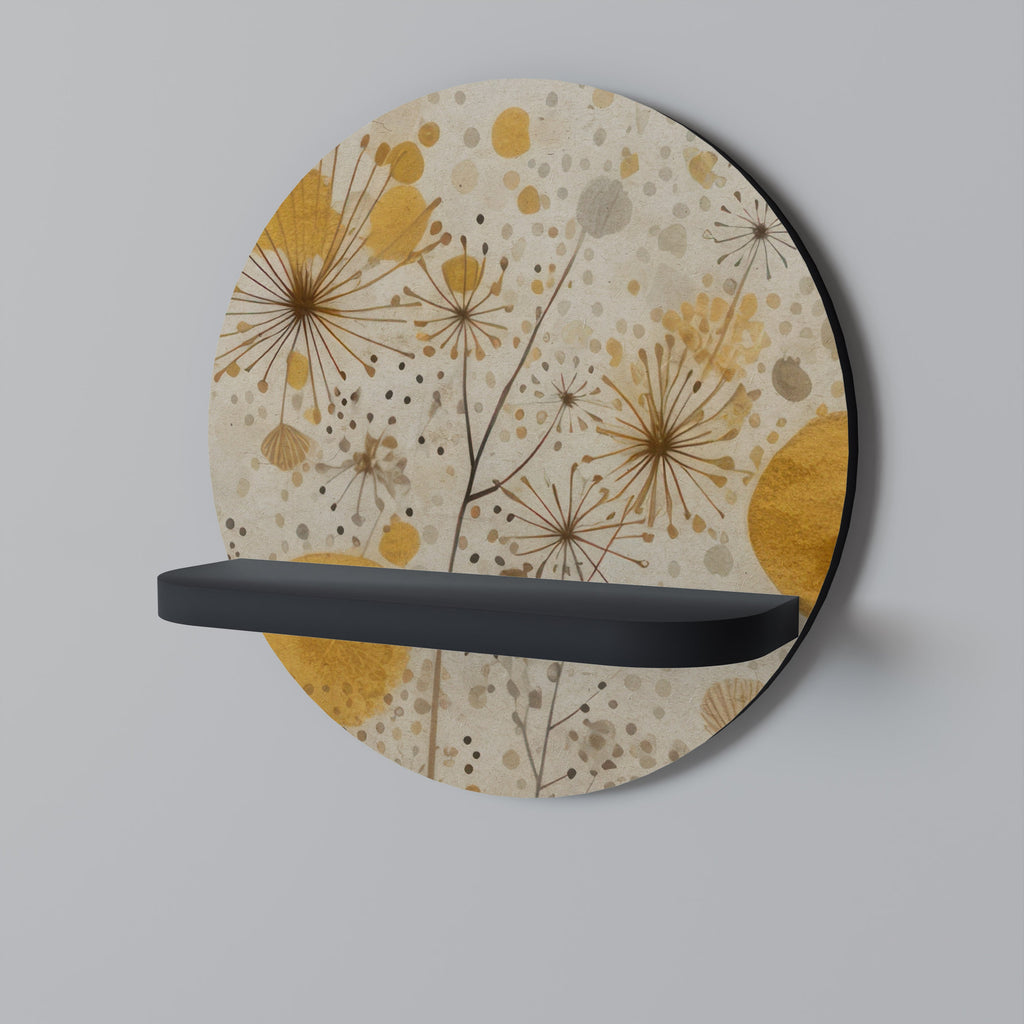 MORNING GLADE Prateleira Redonda Decorativa em Acabamento Preto