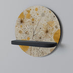 MORNING GLADE Prateleira Redonda Decorativa em Acabamento Preto