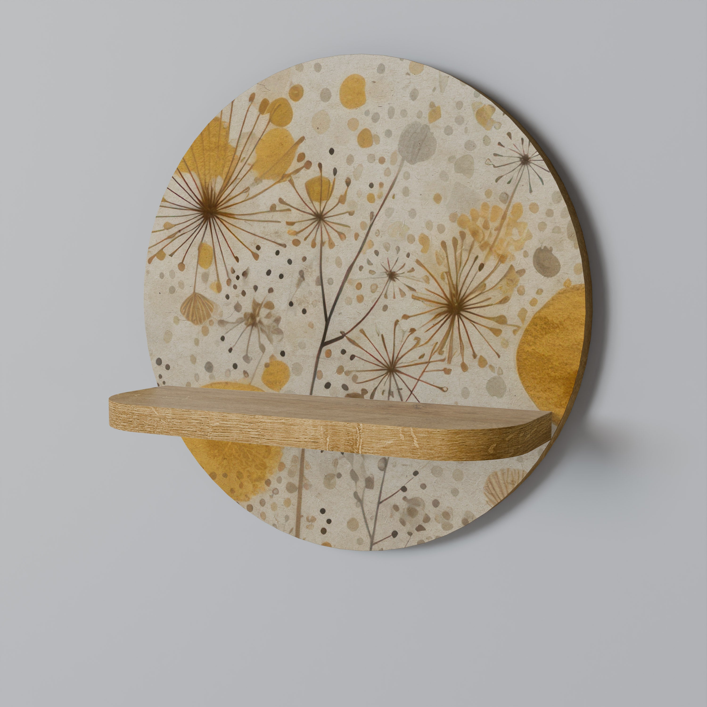 MORNING GLADE Prateleira Redonda Decorativa em Efeito Carvalho