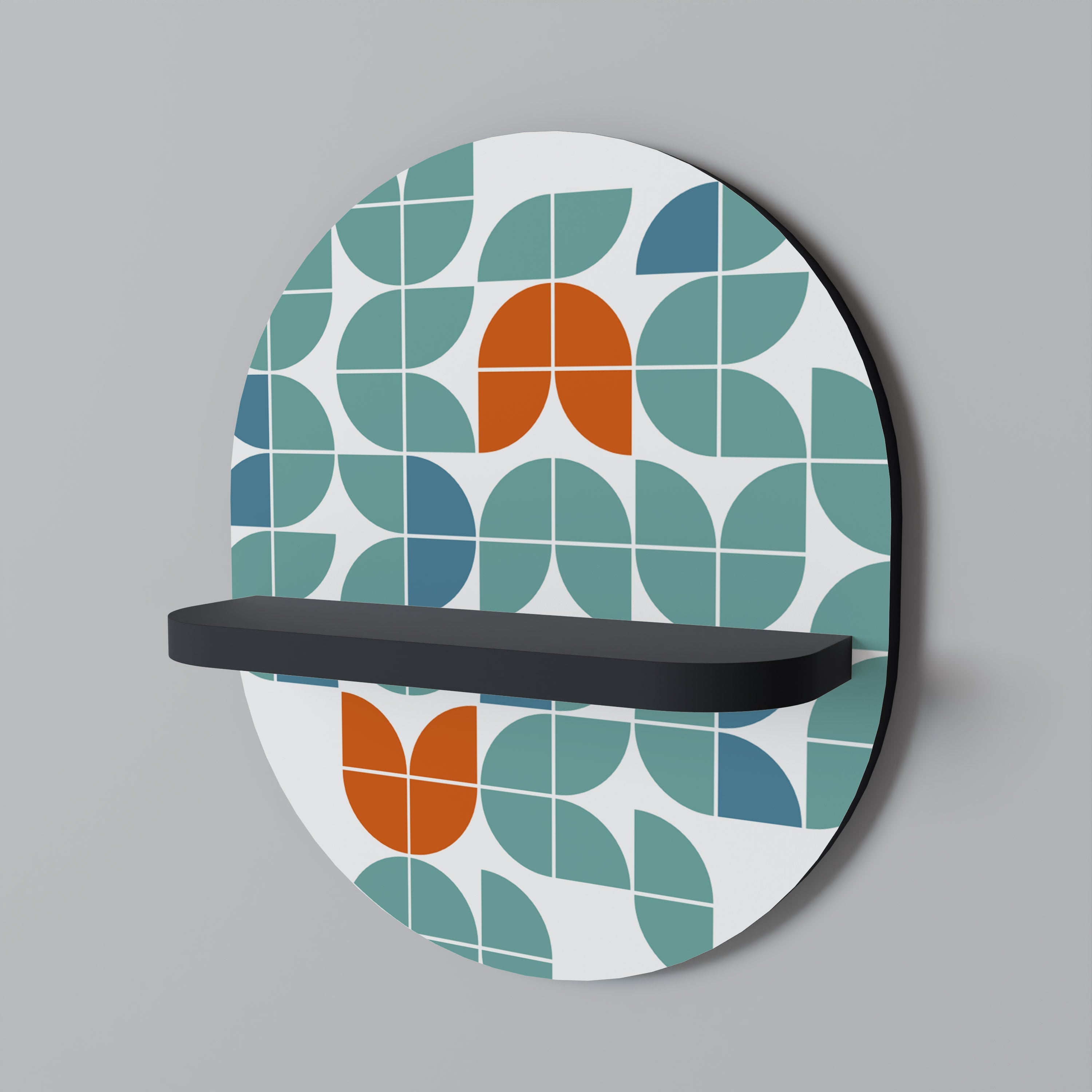 BE THE CHANGE Prateleira Oval Decorativa em Acabamento Preto