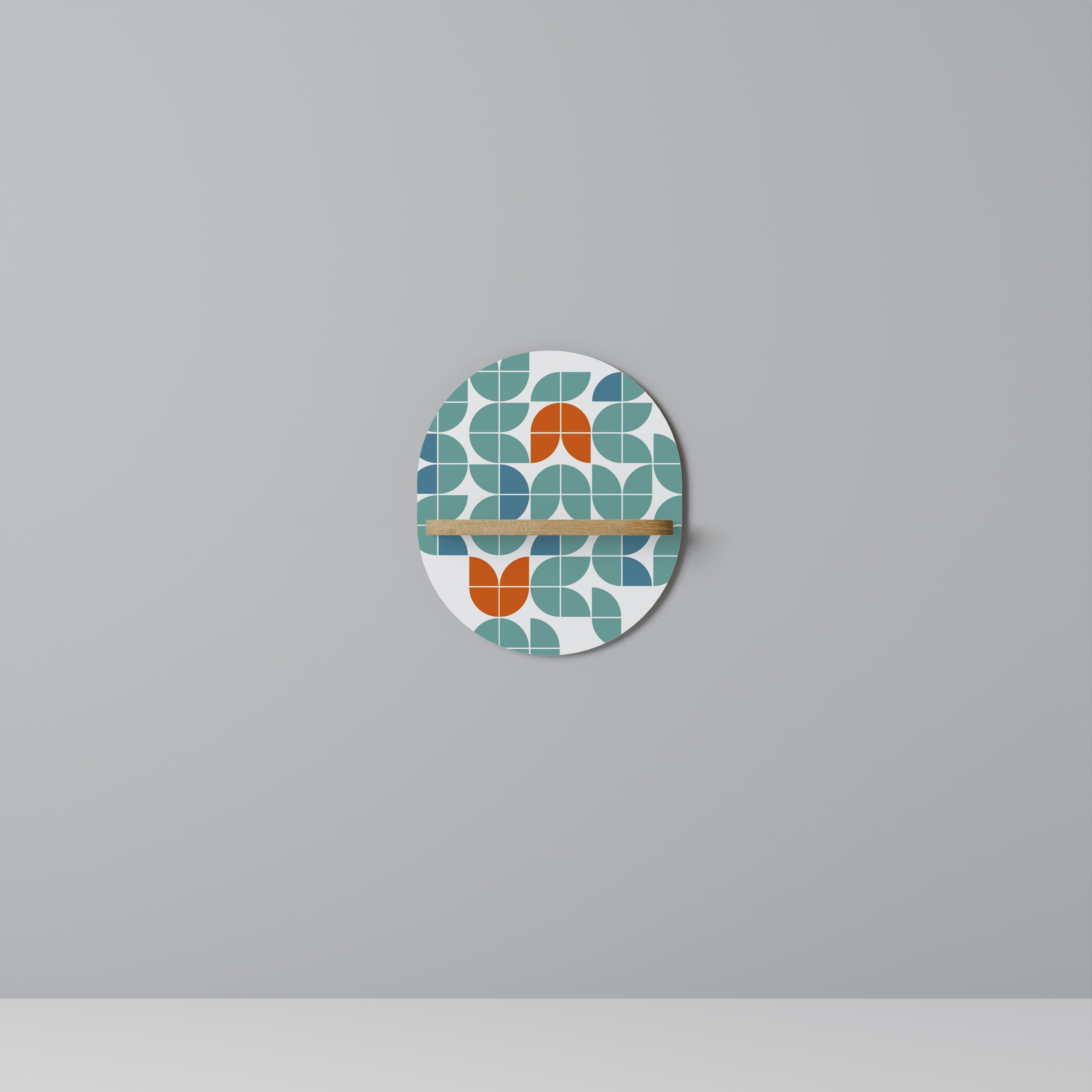 BE THE CHANGE Prateleira Oval Decorativa em Efeito Carvalho