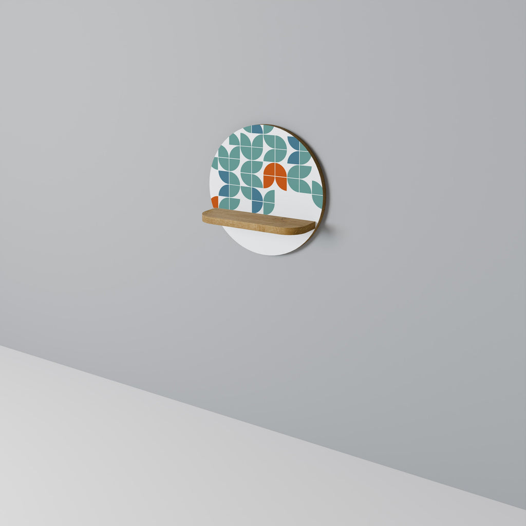 BE THE CHANGE Prateleira Redonda Decorativa em Efeito Carvalho