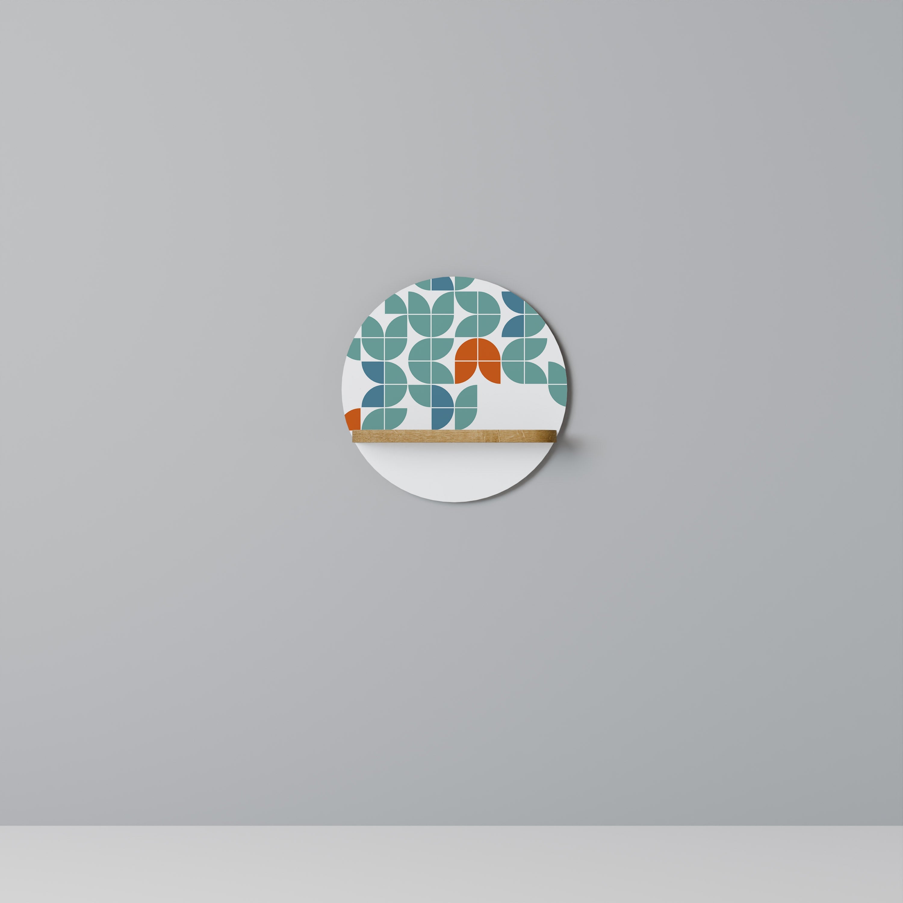 BE THE CHANGE Prateleira Redonda Decorativa em Efeito Carvalho