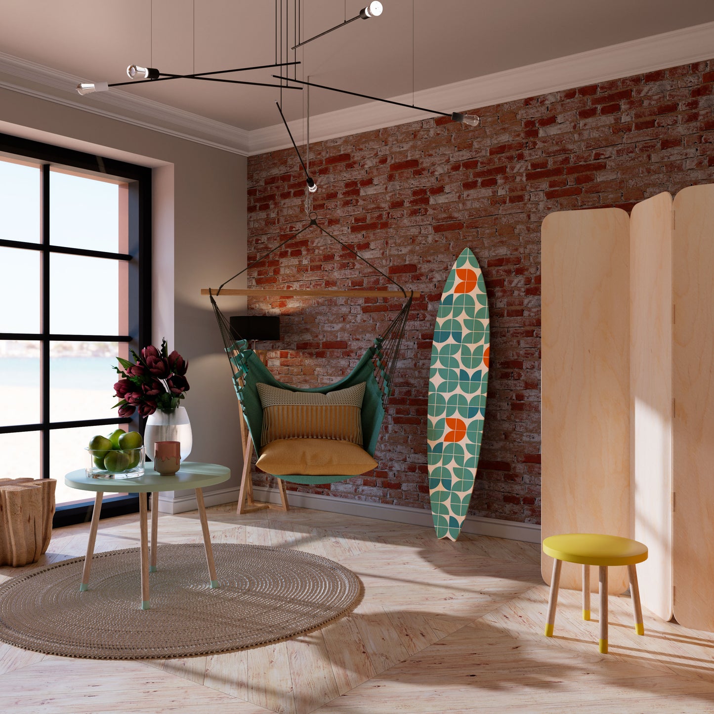 BE THE CHANGE Painel Decorativo Prancha de Surf