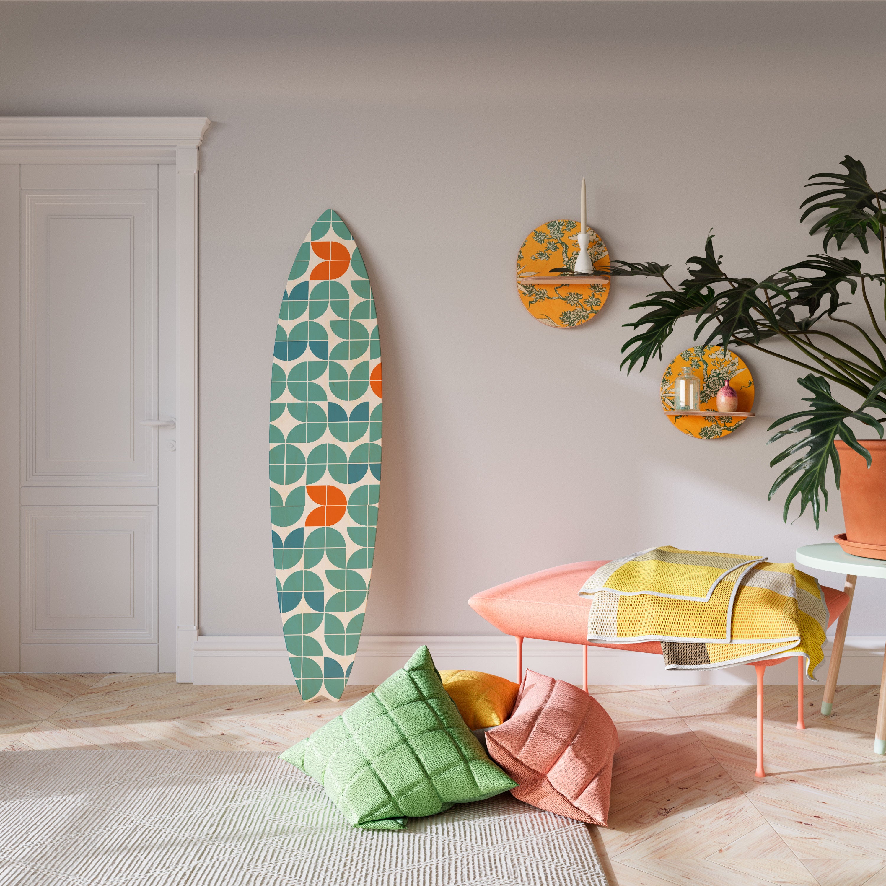 BE THE CHANGE Prancha de surf decorativa em contraplacado