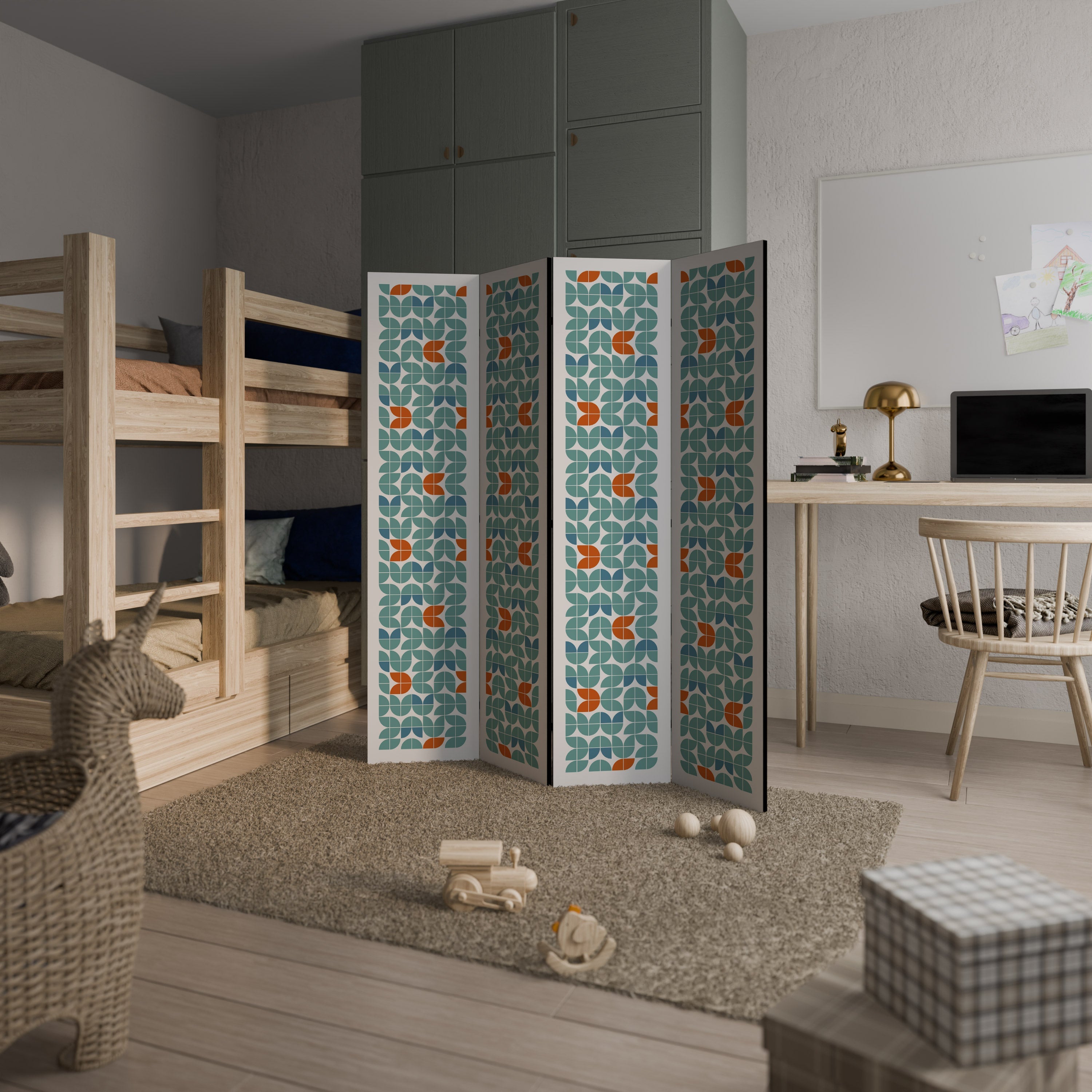 BE THE CHANGE Biombo Decorativo de 4 Painéis