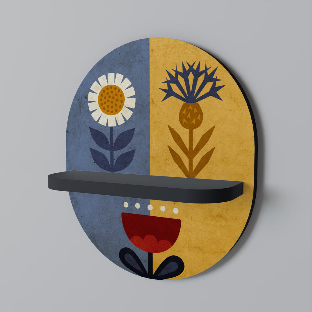 SCANDIC FLORET Prateleira Oval Decorativa em Acabamento Preto