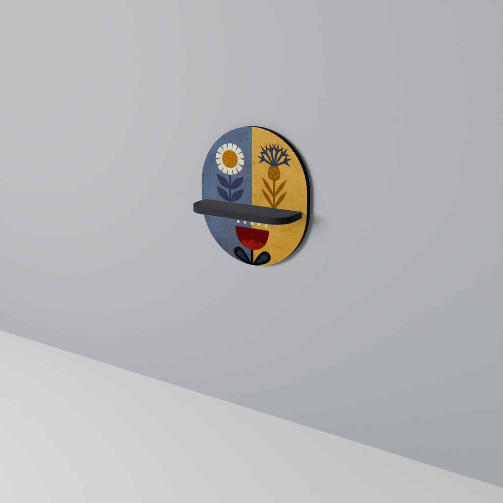 SCANDIC FLORET Prateleira Oval Decorativa em Acabamento Preto