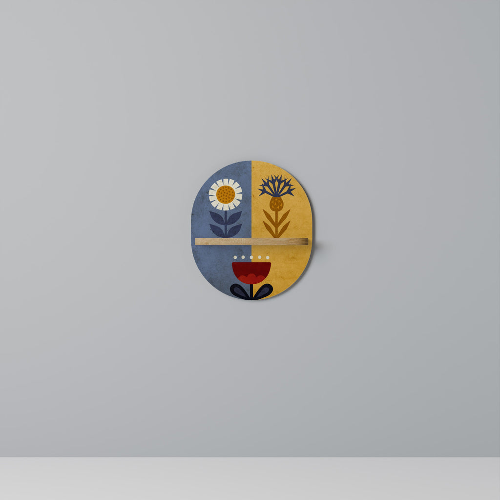 SCANDIC FLORET Prateleira Oval Decorativa em Efeito Carvalho