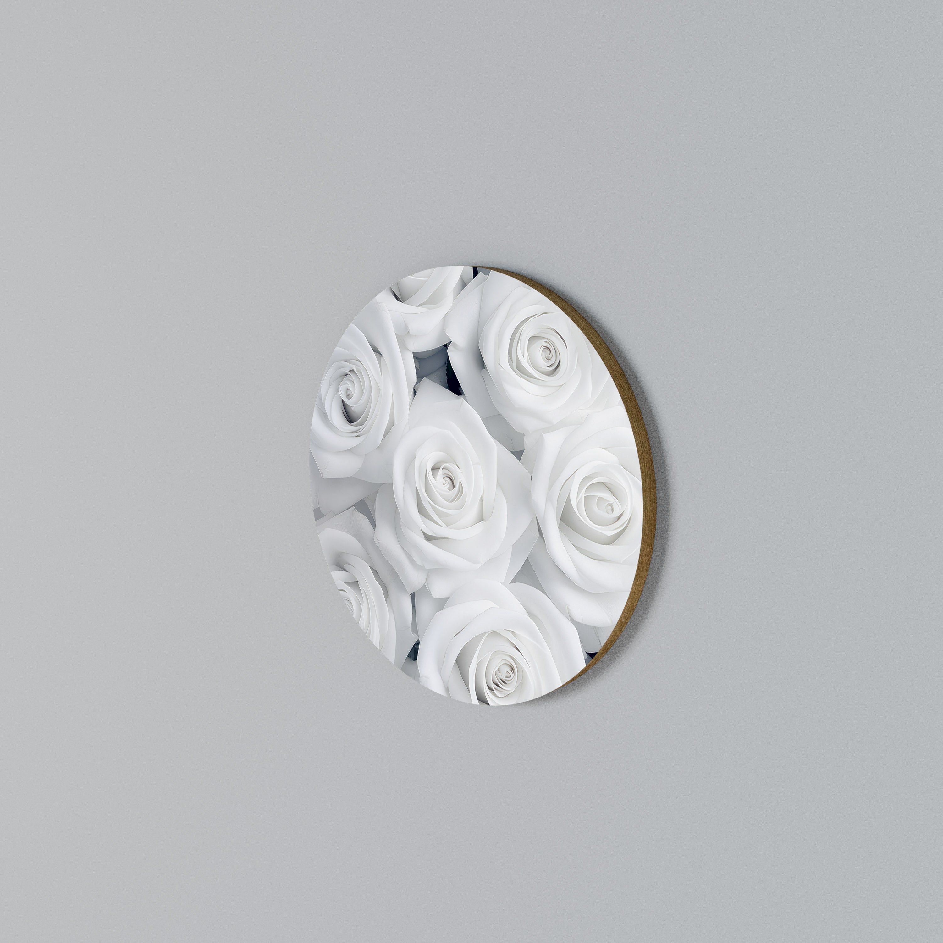 ELEGANCE IN WHITE Round Wall Art