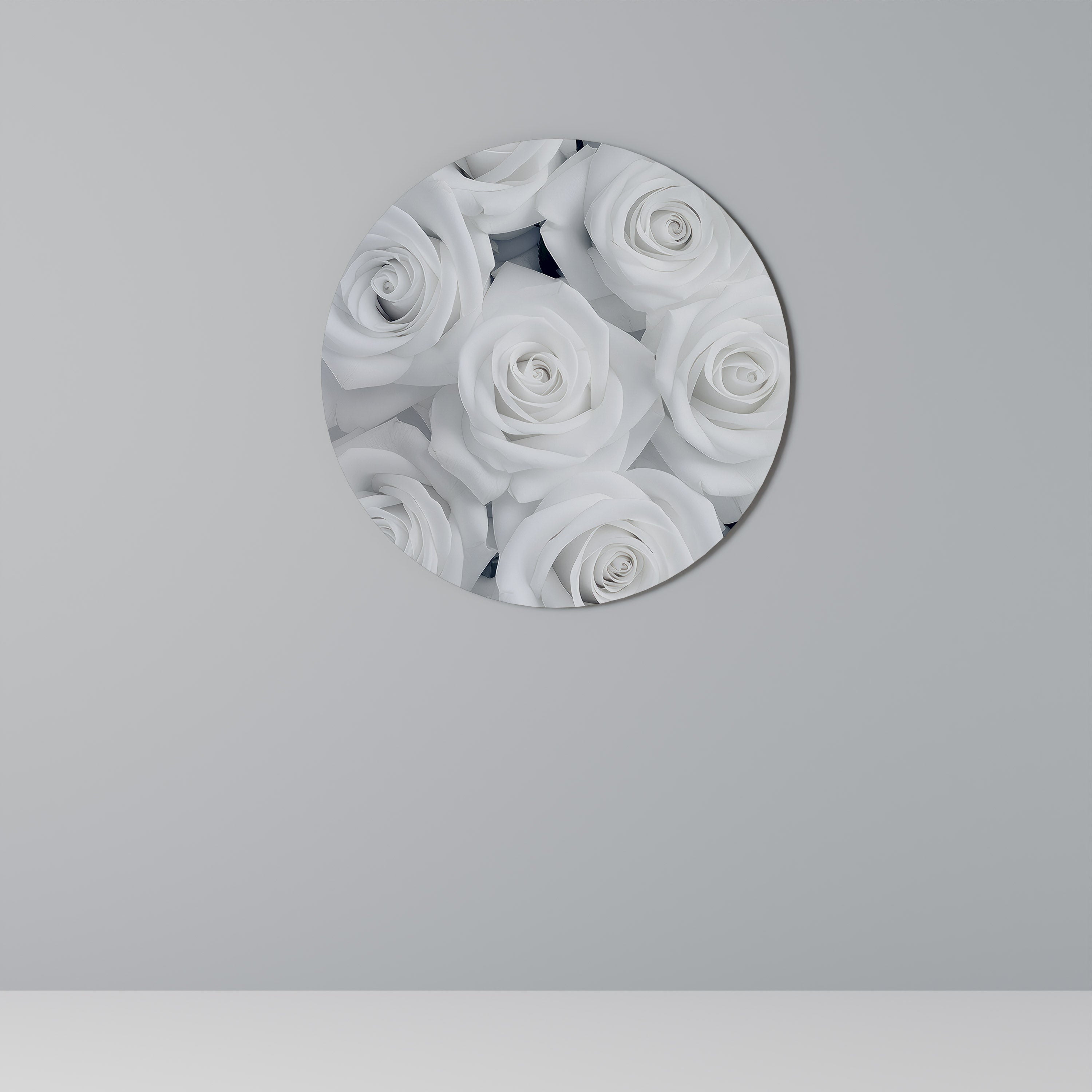 ELEGANCE IN WHITE Quadro Redondo Decorativo