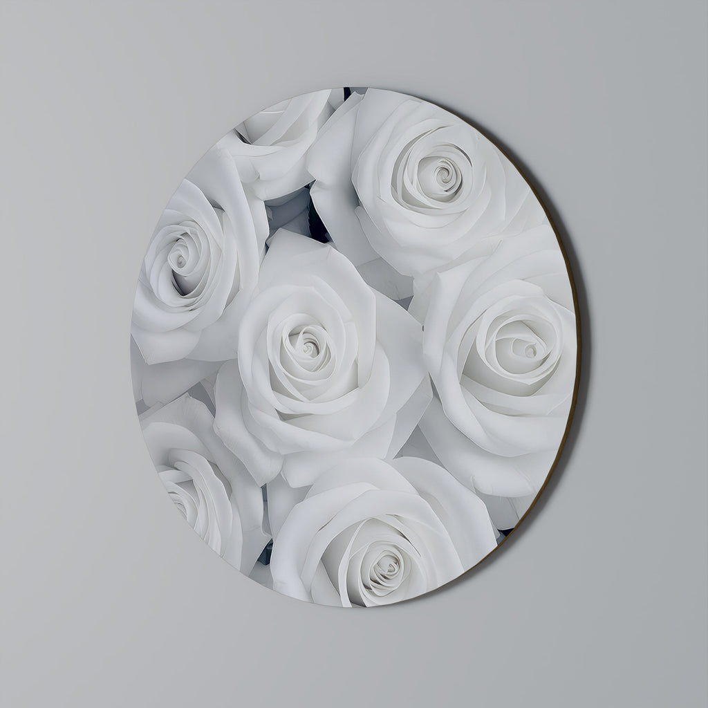 ELEGANCE IN WHITE Quadro Redondo Decorativo