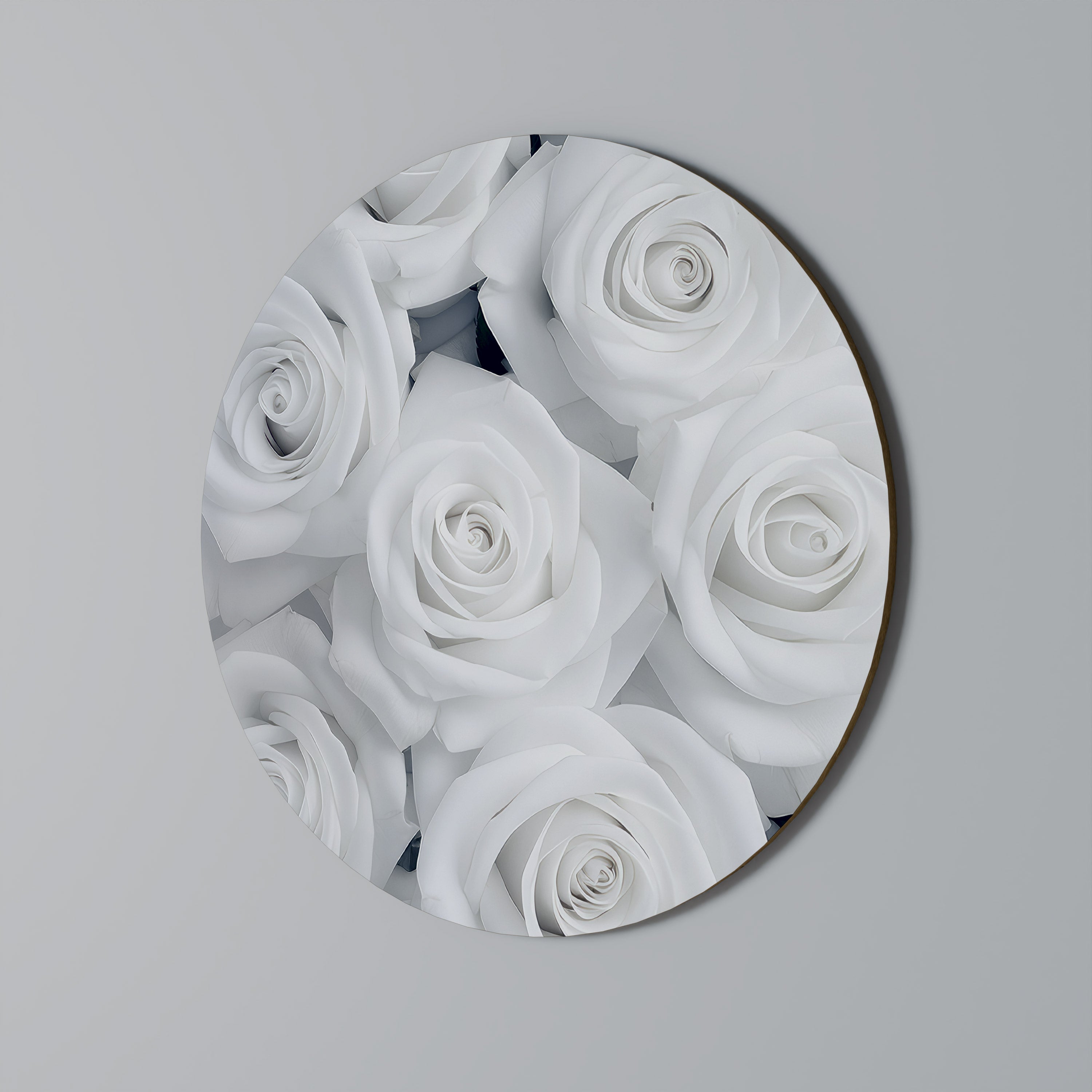 ELEGANCE IN WHITE Quadro Redondo Decorativo