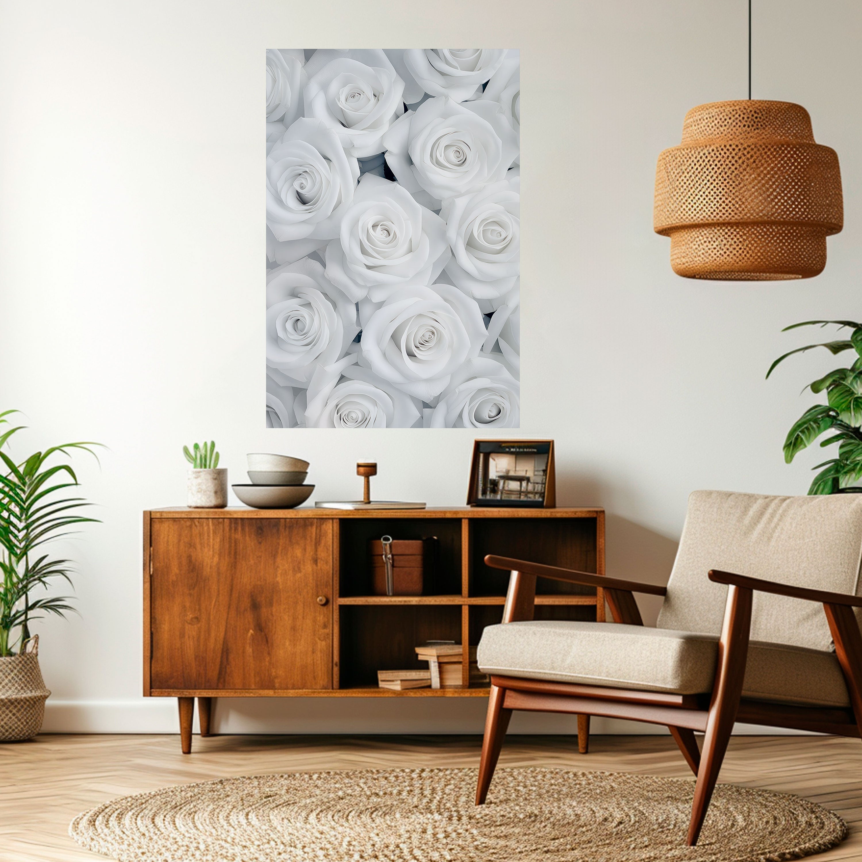 ELEGANCE IN WHITE Poster Vertical Autocolante