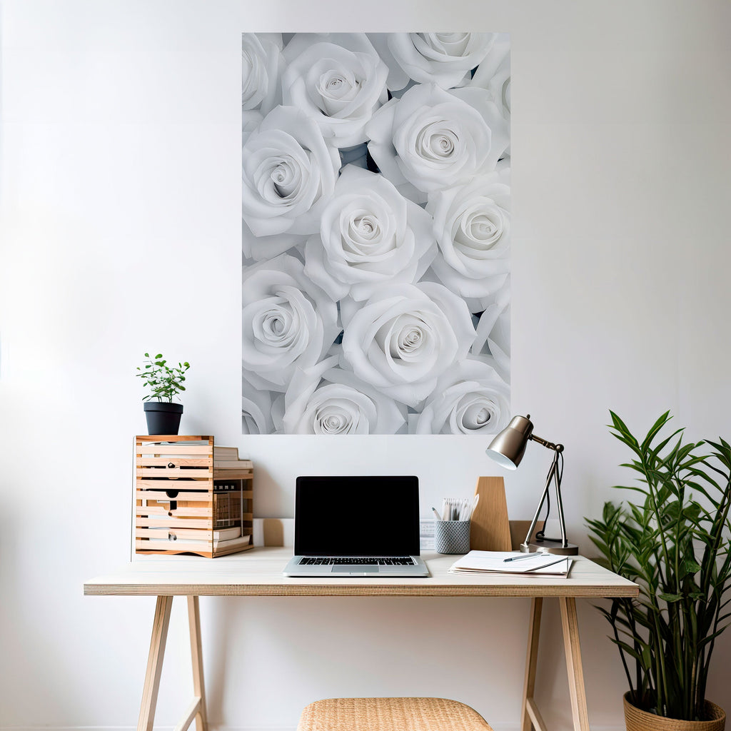 ELEGANCE IN WHITE Poster Vertical Autocolante